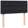 vidaXL Posteľný rám boxspring s matracom a LED čierny 90x220 cm zamat