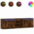 vidaXL TV stolík s LED dymový dub 180x34x50 cm kompozitné drevo