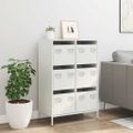 vidaXL Vysoká skrinka biela 68x39x101,5 cm oceľ