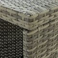 vidaXL Barový stolík s úložným regálom sivý 120x60x110 cm polyratan