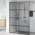 vidaXL Stena walk-in sprchy Čierna 140 x 195 cm tvrdené sklo