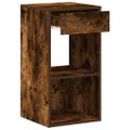 vidaXL Nočné skrinky so zásuvkou 2 ks tmavý dub 35x34x66,5 cm