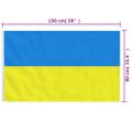 vidaXL Ukrajinská vlajka s mosadznými priechodkami 90x150 cm