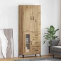 vidaXL Highboard Remeselný dub 69,5 x 34 x 180 cm Kompozitné drevo