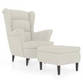 vidaXL Kreslo wingback s podnožkou krémové zamatové