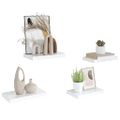 vidaXL Plávajúce nástenné police 4 ks, lesklé biele 40x23,5x3,8 cm, MDF