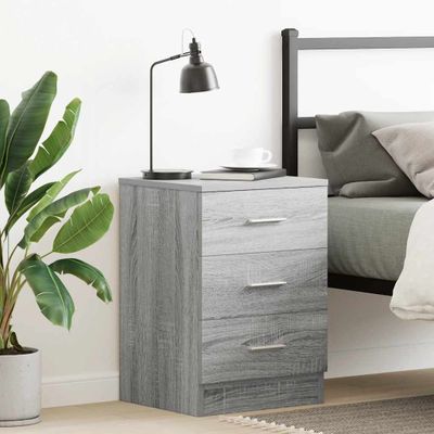 vidaXL Nočný stolík sivý sonoma 38x35x56 cm spracované drevo