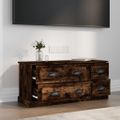 vidaXL TV skrinka dymový dub 100x35,5x45 cm kompozitné drevo