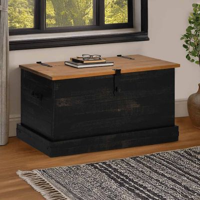 vidaXL Úložná komoda HALDEN Čierna 91x48x47 cm Masívna borovica