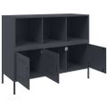 vidaXL Komoda antracitová 100,5x39x79 cm oceľ