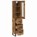 vidaXL Highboard Staré drevo 34,5 x 34 x 180 cm Kompozitné drevo
