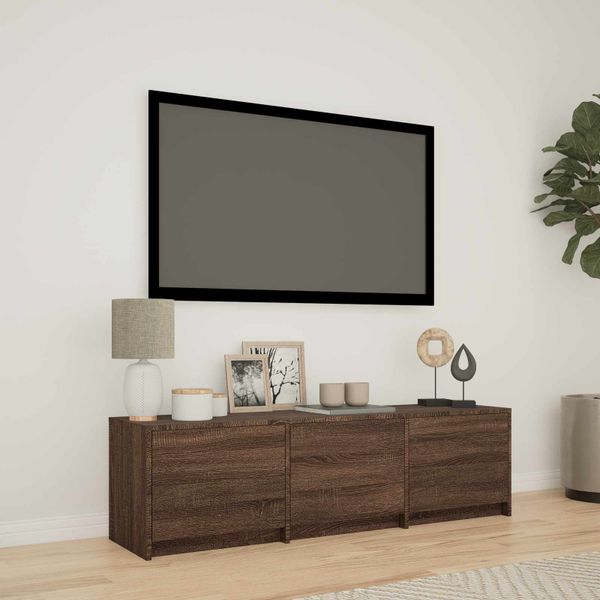 vidaXL TV skriňa s LED Hnedý dub 140 x 34 x 40 cm Konštruované drevo