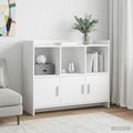 vidaXL Servírovacia skriňa Biela 98,5 x 33 x 80 cm Kompozitné drevo