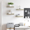 vidaXL Plávajúce nástenné police 4 ks, dubové 40x23,5x3,8 cm, MDF