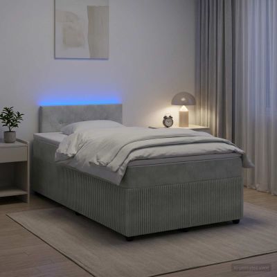 vidaXL Posteľ boxspring s matracom Svetlosivá 120 x 200 cm Zamat