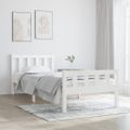 vidaXL Posteľný rám, biely drevený masív 75x190cm malé jednolôžko