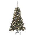 vidaXL Umelý vianočný stromček Zelená 150 cm PVC, plast a oceľ