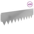 vidaXL Obrubník trávnika 20 ks 103 x 30 cm Oceľ Strieborná