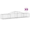 vidaXL Oblúkový gabionový kôš 9 ks 300x50x40/60 cm pozinkované železo