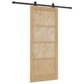 vidaXL Posuvné dvere Prírodná a čierna 86 x 198,5 cm Borovicový masív