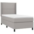 vidaXL Posteľ boxsping s matracom a LED bledosivá 80x200 cm látka