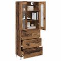 vidaXL Highboard Staré drevo 69,5 x 34 x 90 cm Kompozitné drevo