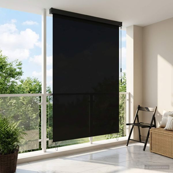 vidaXL Roleta Čierna 120 x 250 cm Textil a hliník