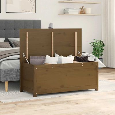 vidaXL Úložný box medovo-hnedý 110x50x45,5 cm masívna borovica