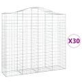 vidaXL Oblúkové gabiónové koše 30 ks 200x50x180/200 pozinkované železo