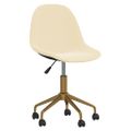 3086104 vidaXL Swivel Dining Chairs 6 pcs Cream Velvet(3x333494)