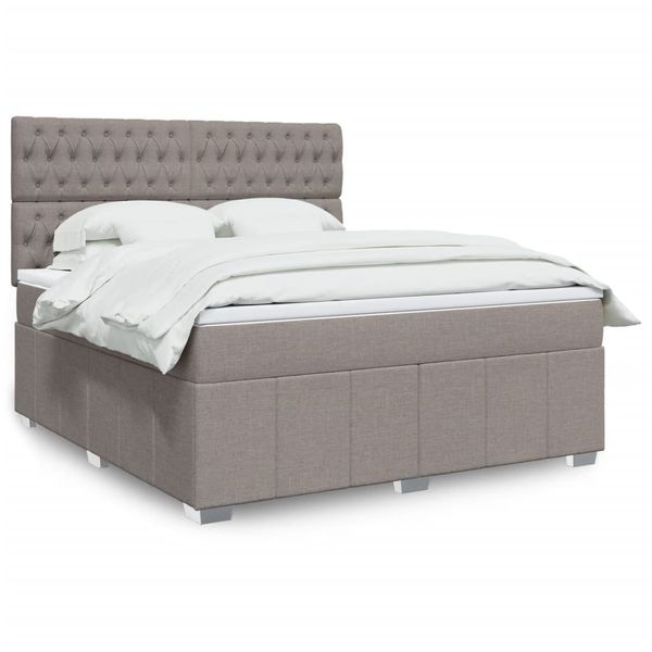 vidaXL Posteľný rám boxspring s matracom sivohned 180x200 cm látka