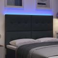 vidaXL LED hlavová doska s LED pásikmi Tmavo šedá 144 cm látka