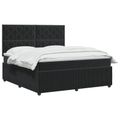 vidaXL LED boxspring posteľ s matracom Čierna 140 x 200 cm Zamat