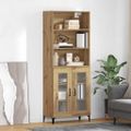 vidaXL Highboard Remeselný dub 69,5 x 34 x 180 cm Kompozitné drevo