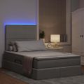vidaXL LED úložná posteľ s matracom Svetlosivá 120 x 200 cm Látka