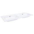 vidaXL Vstavané dvojité umývadlo biele 1205x460x145 mm SMC