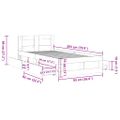 vidaXL Posteľný rám s čelom dub sonoma 90x200 cm kompozitné drevo