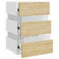 vidaXL Nočný stolík s LED, biela a sonoma 45x35x67cm, kompozitné drevo