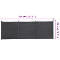 vidaXL Sada plotových panelov sivá 526x186 cm WPC