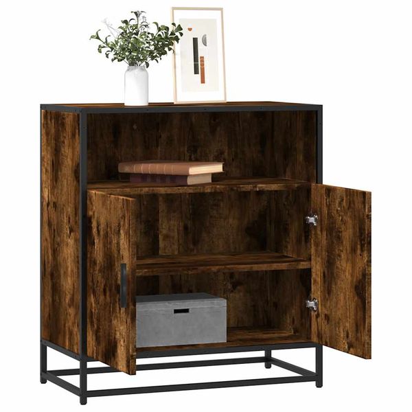 vidaXL Komoda dymový dub 68x35x76 cm kompozitné drevo