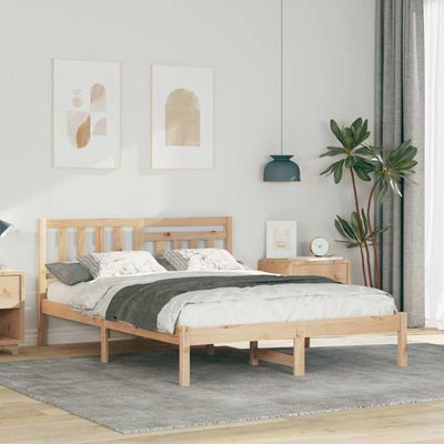 vidaXL Rám postele Hnedá 140 x 190 cm Masívne borovicové drevo