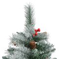 vidaXL Umelý výklopný vianočný stromček so šiškami a bobuľami 210 cm
