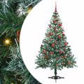 vidaXL Umelý vianočný stromček s 150 LED-i Zelená 150 cm PVC a oceľ