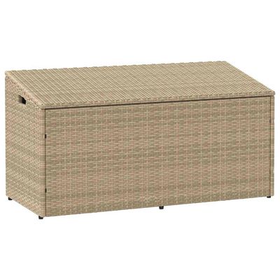 vidaXL Záhradný úložný box béžový 110x50x58 cm polyratan