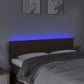 vidaXL Čelo postele s LED tmavohendé 144x5x78/88 cm látka