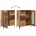 vidaXL Highboard Staré drevo 69,5 x 34 x 180 cm Kompozitné drevo