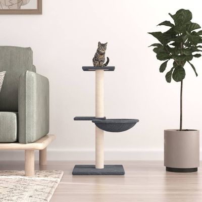 vidaXL Škrabadlo pre mačky so sisalovými stĺpikmi tmavosivé 72 cm