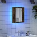 vidaXL LED zrkadlová skrinka dymový dub 40x12x45 cm kompozitné drevo