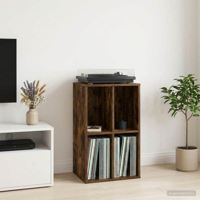 vidaXL Skrinka na gramofónové platne Dymový dub 44,5 x 36,5 x 74,5 cm