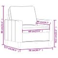 vidaXL Kreslo krémové 60 cm zamat